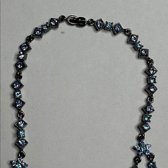 Silpada Designs Fine Sterling Silver Jewelry Blue Crystal Floral Necklace - Picture 8 of 13